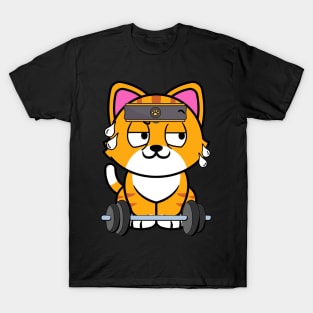 Cute orange cat is exercising T-Shirt